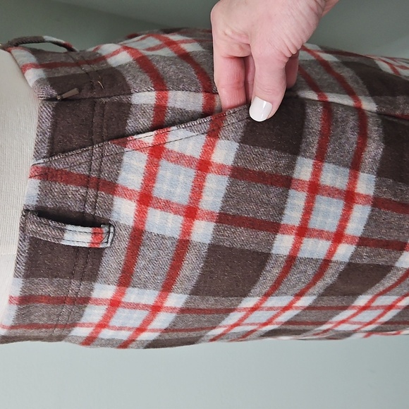 Eddie Bauer Skirt Womens 4 Brown Multi Plaid Wool Cashmere Blend Preppy Academia - Picture 4 of 6